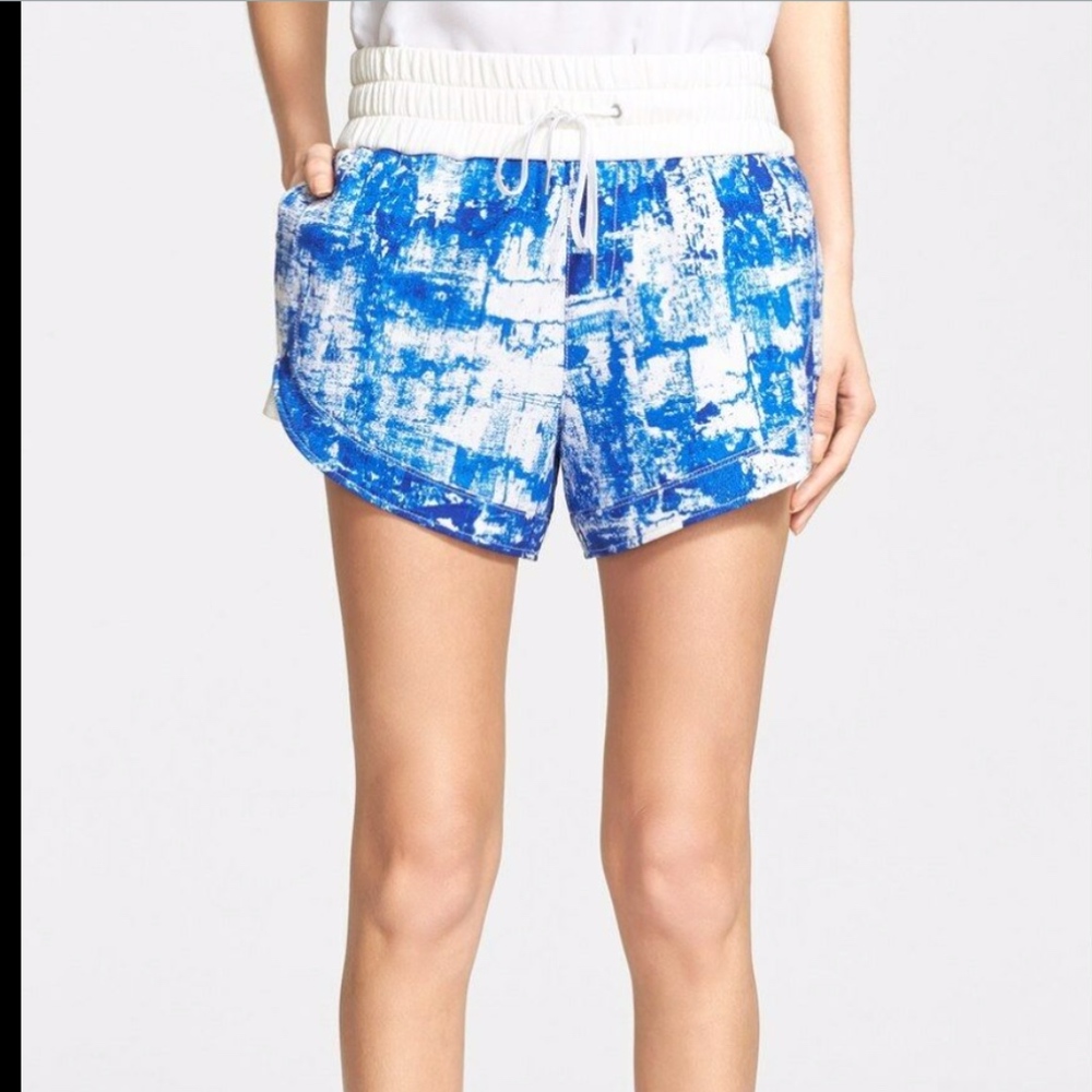 NWT Helmut Lang Villous Scribber Print Shorts‎ L